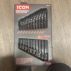 Icon Professional Ratcheting Wrench Set 10 piece set metric 