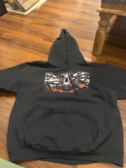 Black Graphic Pullover Hoodie
