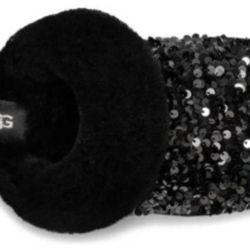 Ugg Slippers Size 7 Black Sequins 