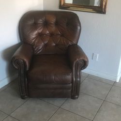 Leather Tufted Reclinable Chair $150