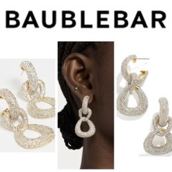 Baublebar Gemma Pavé Crystal Link Drop Earrings NEW