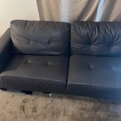 Grey Leather Couches