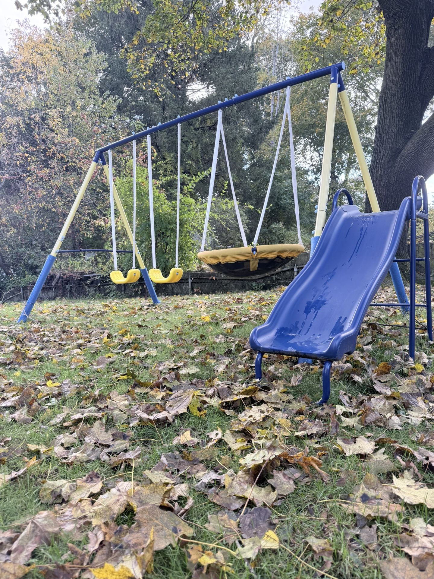 Kids Swing Set With Slide