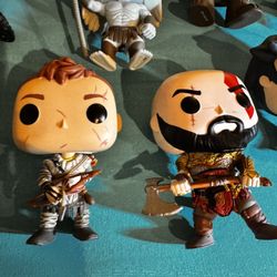 Funko pop Games God Of War Kratos & Atreus Along With Other Characters Loose