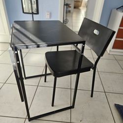 Black Folding Table + Chair