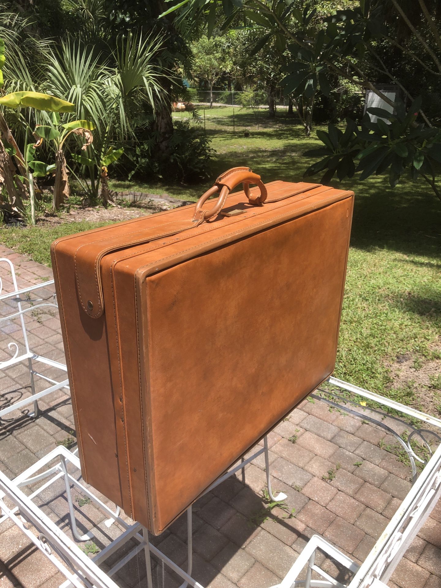Large Vintage Hartmann Luggage Leather Suitcase