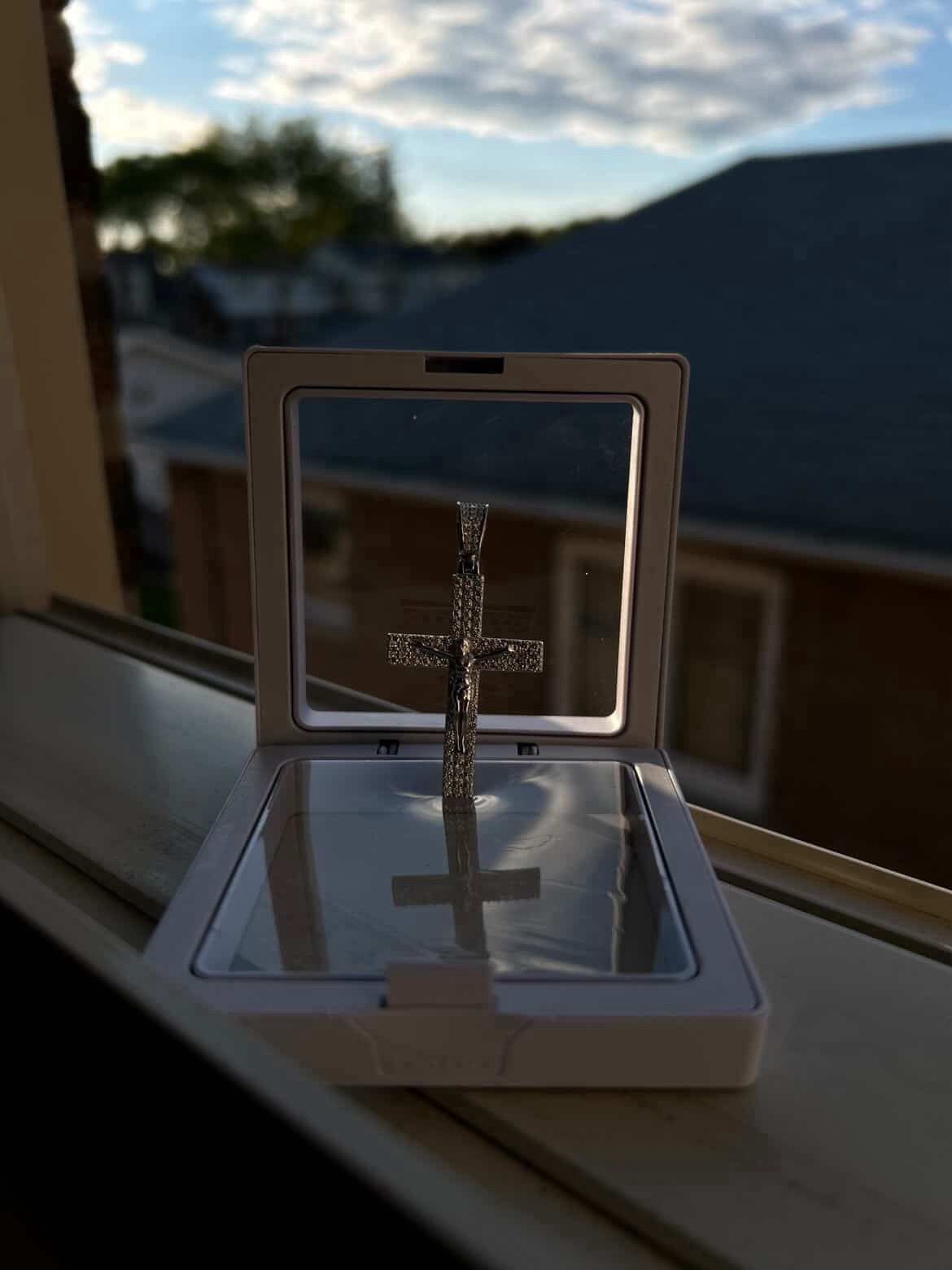 moissanite cross pendant