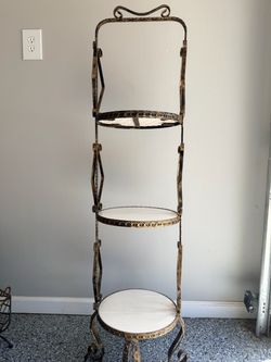 Ornate 4-Tier Metal Corner Display Stand