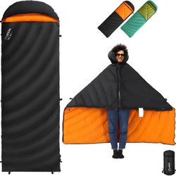 ATEPA Down Sleeping Bags for Adults 650/700 FP, Ultralight Sleeping Bag for Backpacking, 0℉/30℉ Sleeping Bag for 1/2 Persons, Compact Sleeping Bag wit