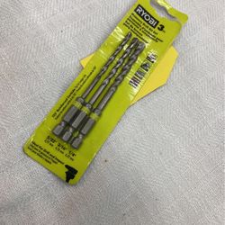 Ryobi 3 Pc Masonry Drill Bit Set