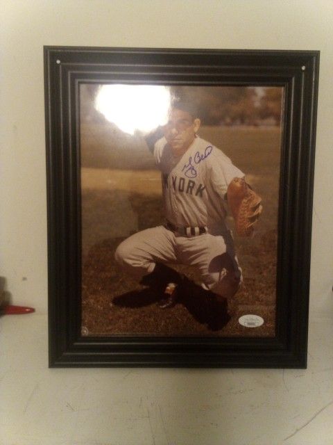 Yogi Berria Autographed Framed 8 By 10