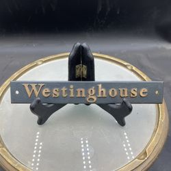 Vintage Rectangular Westinghouse 8” Metal Plaque Badge Logo VG