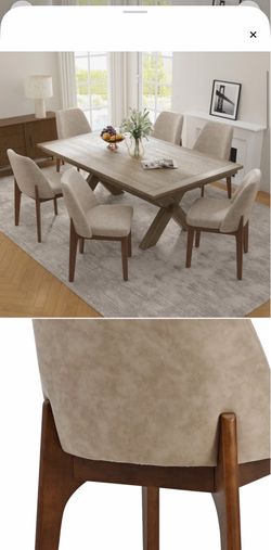 Dining Chairs Set of 6, Taupe