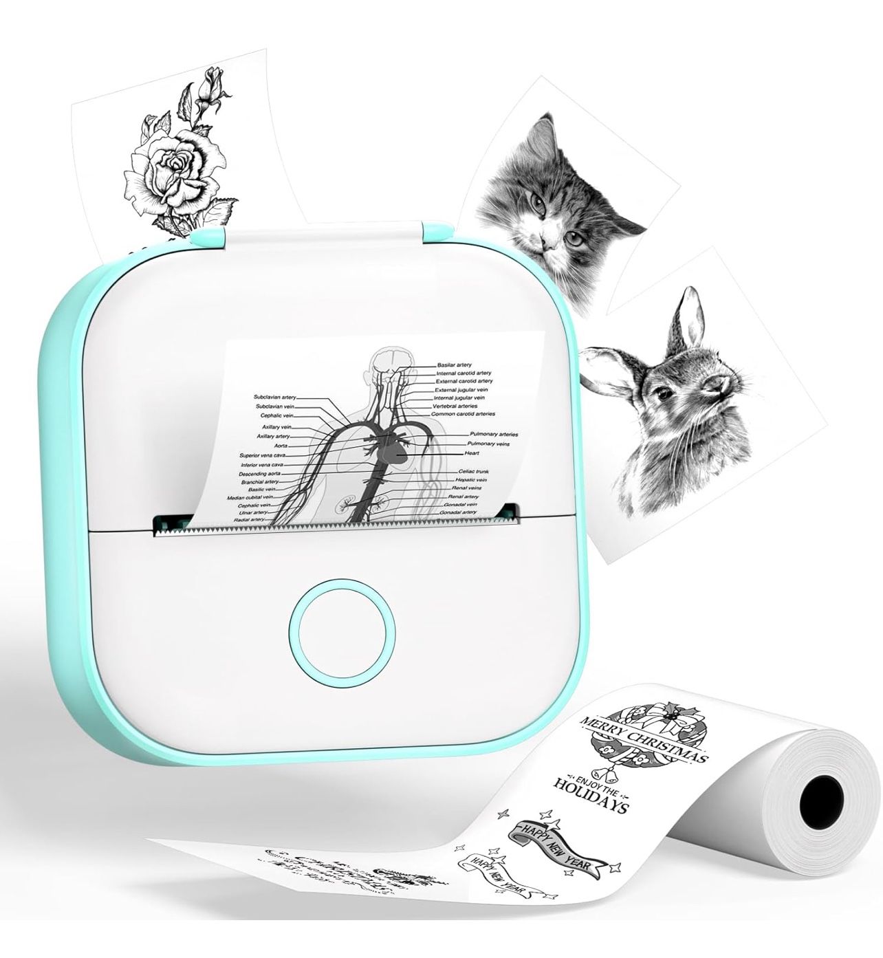 Phomemo Sticker Printer- T02 Print Pods Mini Sticker Printer Maker, Inkless Machine Portable, Bluetooth Thermal Pocket Photo Maker for Study Notes, Da