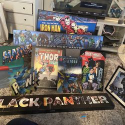 Large Marvel & DC Character Room Decore Signs
