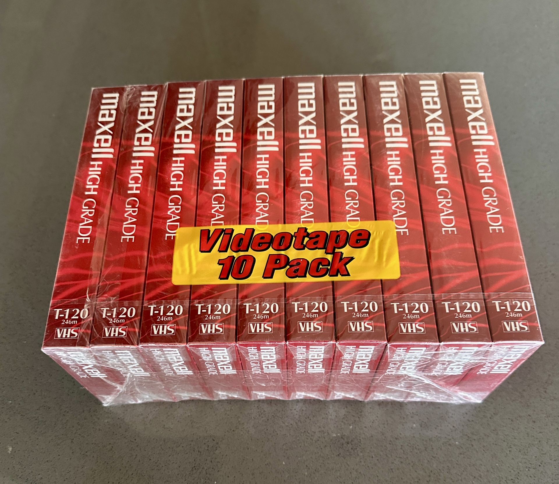 10 Pack  Of New Maxwell VHS Tapes.