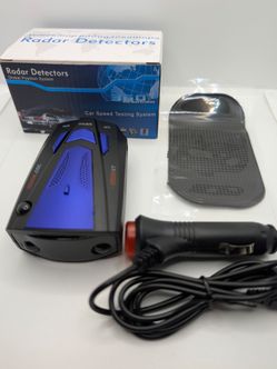 "360° Radar Detector - Full Band Laser Scanning, Car Speed Testing System w/ Mount & Charger"