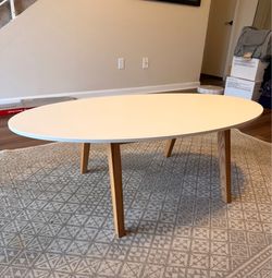 Modern White Oval Coffee Table