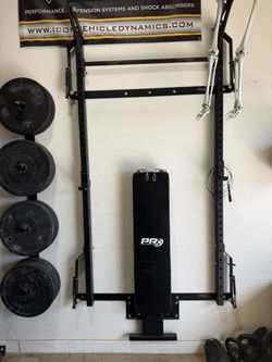 PRx Performance Folding Squat Rack with Bench