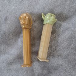 Vintage Star Wars Yoda & C3PO PEZ Dispensers - Lot of 2