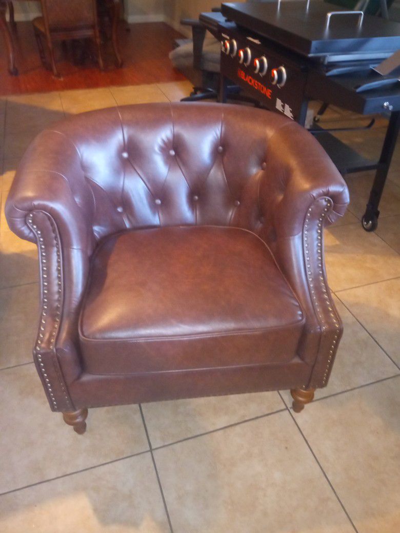 Single Last One Available Accent Chair Wingback Chair Barrel Chair Brown Office Chair Living Room Furniture Chair Brand New