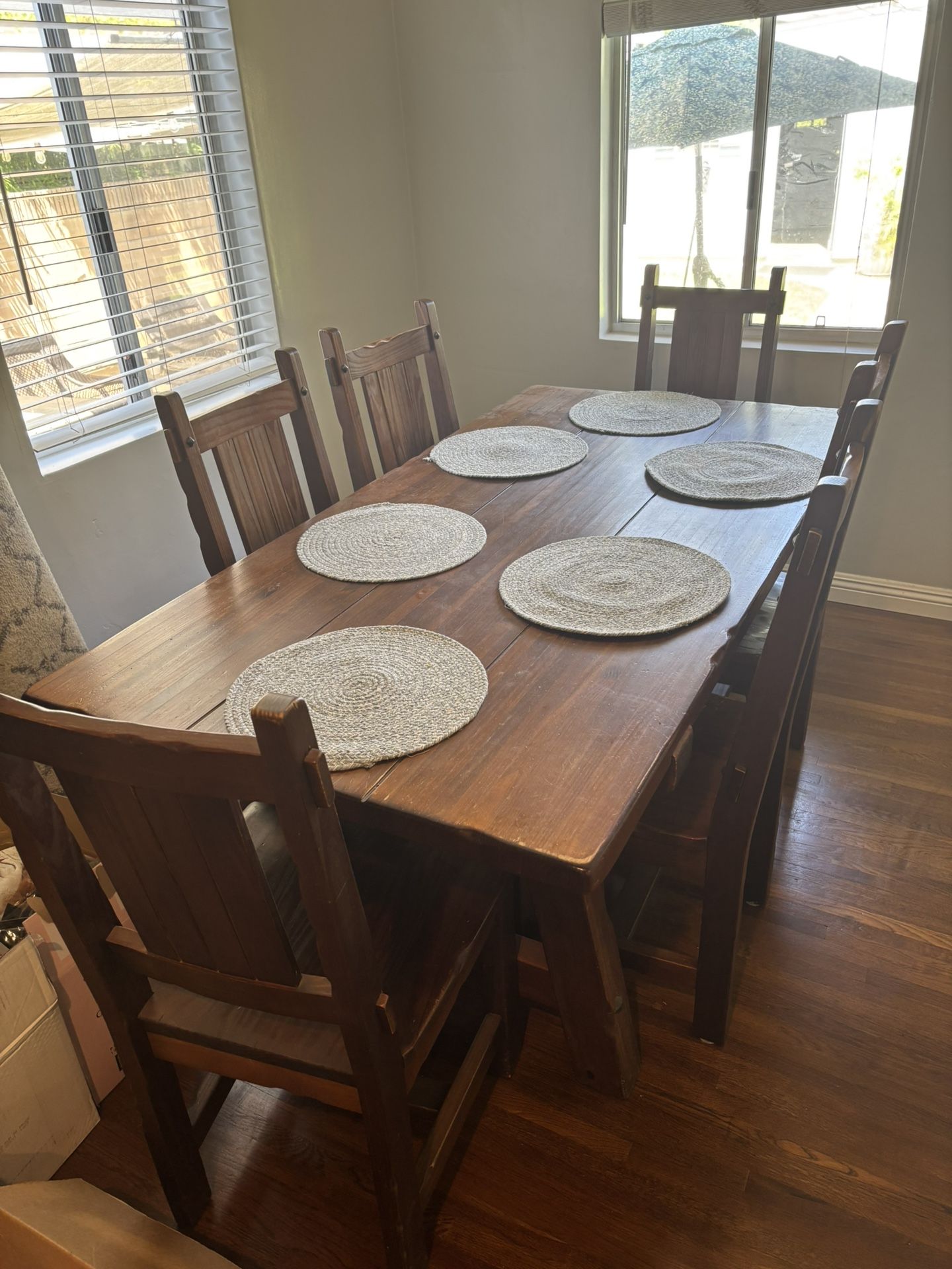 Hard-carved Wood Dining Table