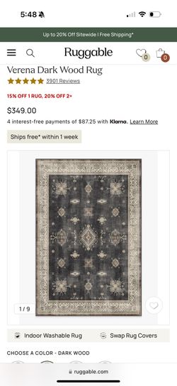 Verena Dark Rug Ruggable 6x9