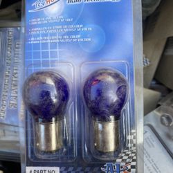 Vintage lightbulbs, turn signal brake lights, different colors, red blue orange