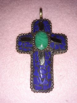 Lapis and Turquoise Cross