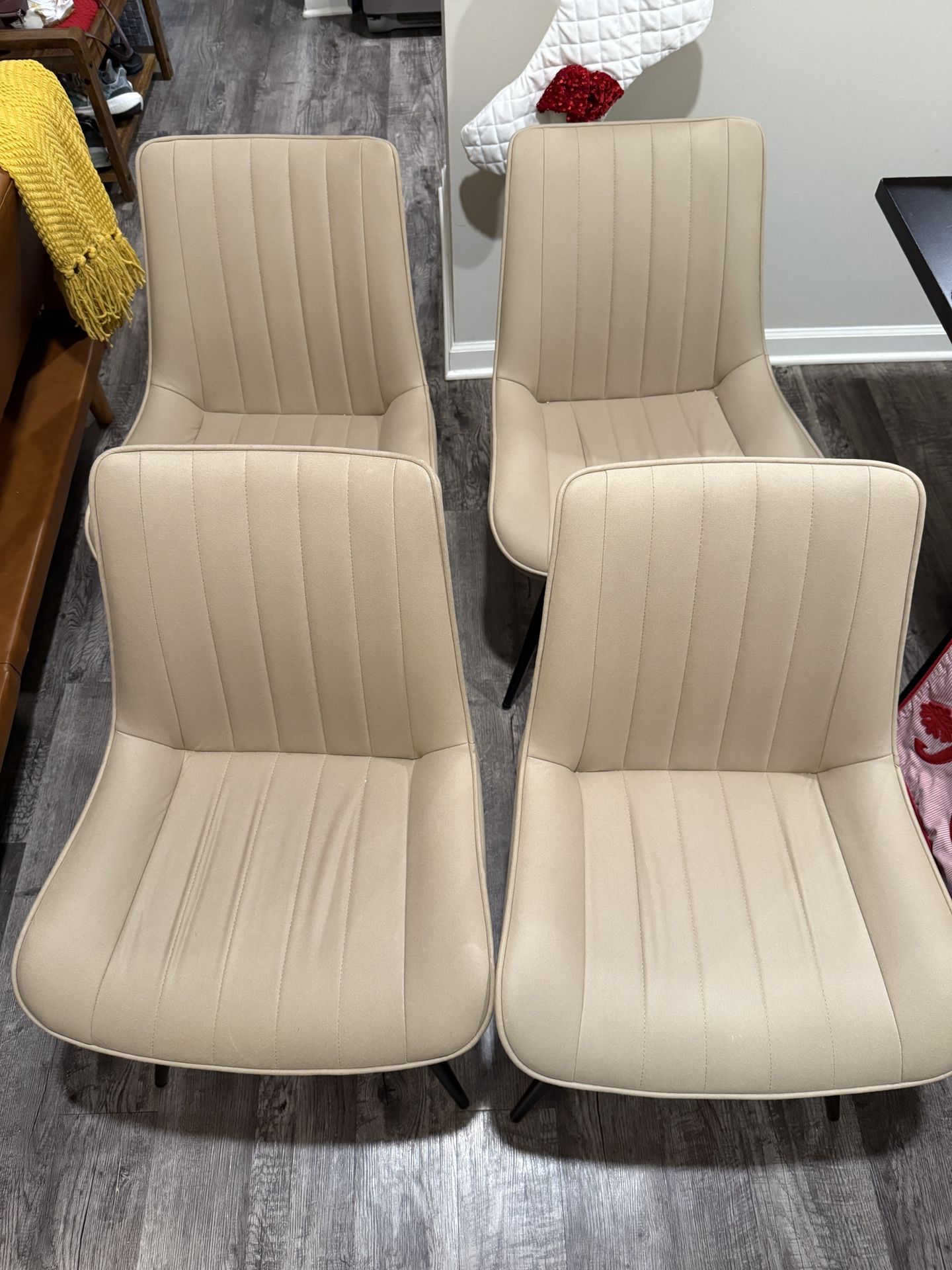 Modern Fabric Dining Chairs (4) — Super Comfortable + Stylish