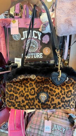 Juicy Couture Leopard Print Faux Fur Bag