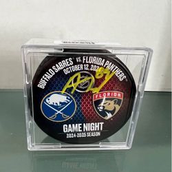 Alex Tuch Autographed Buffalo Sabres Game Day Hockey Puck 