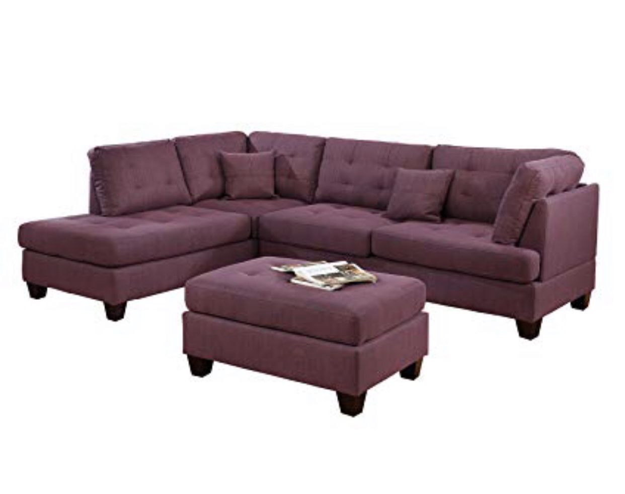 L sectional sofa chaise living room set with ottoman sale (finance available)