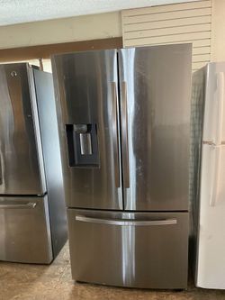 Delivery available, stainless steel refrigerators working