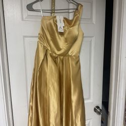 Hebeos Silk One-Shoulder Maxi Dress