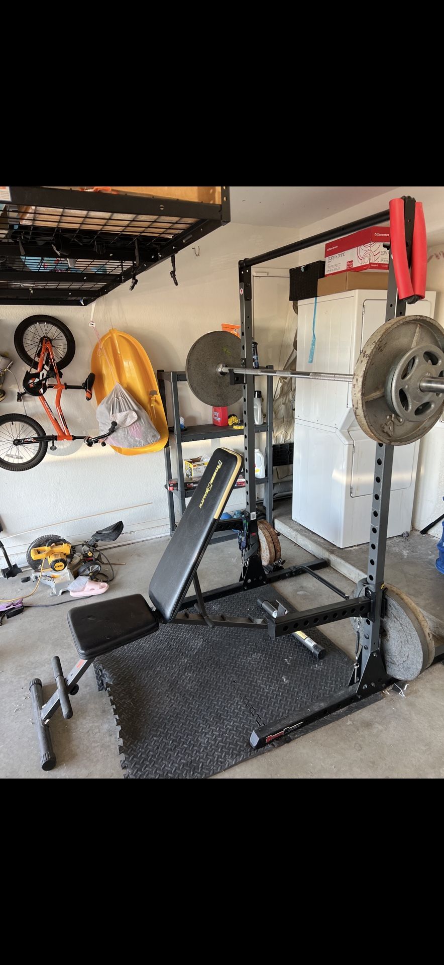 Squat Rack, Bench & Weights Set