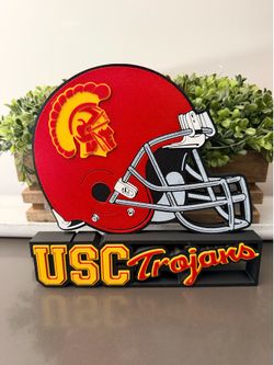 USC Trojans football helmet sign