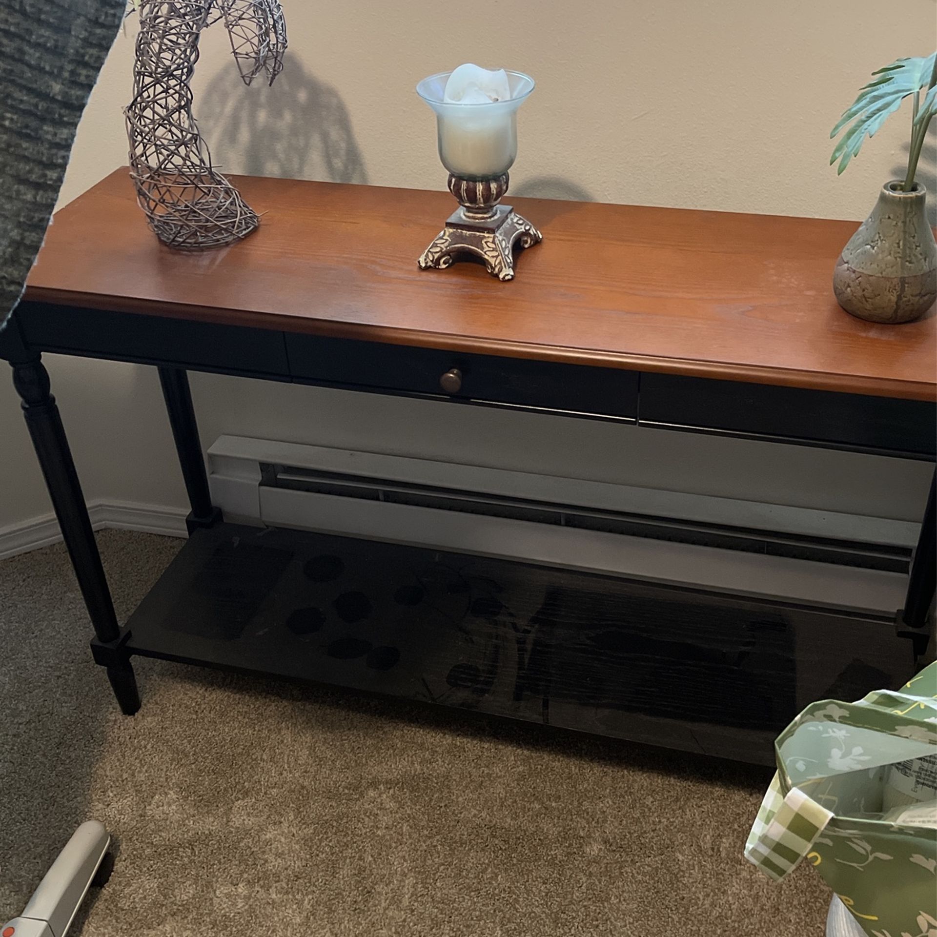 Black And Cherry Side Table