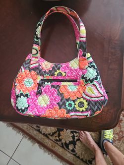 Vera Bradley Double Star Shoulder Bag. Plenty Of Room Inside Bag. Hot Pink, Green, Orange, Black