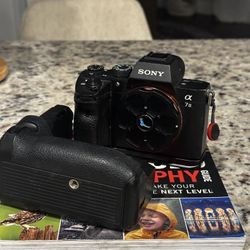Sony A7III Camera Body With Grip Extender, Battery Grip, Strap, Etc...