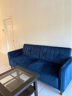 Couch - Navy Blue Velvet Material