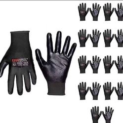 Nitrile Reusable Work Gloves, All Purpose Work Gloves with Cut Resistant Palm