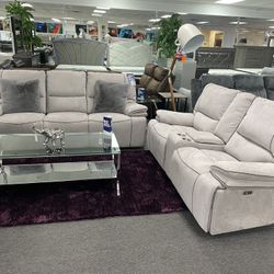 Gorgeous Power Reclining Sofa And Love Huge Blowout Sale $1100 Off 