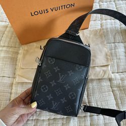 LOUIS VUITTON outdoor leather sling bag
