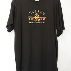 Vintage Embroidered Nassau Bahamas T-Shirt Size L