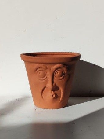 Terra Cotta Plant Pot/ Plant Planter/ Flower Pot Patio Garden Texture Humor 
