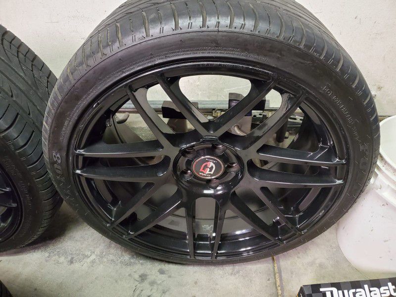 20 Inch Black Curva Rims With Tires Included 
