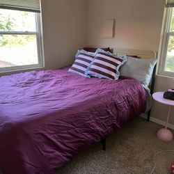 queen bed frame rattan headboard