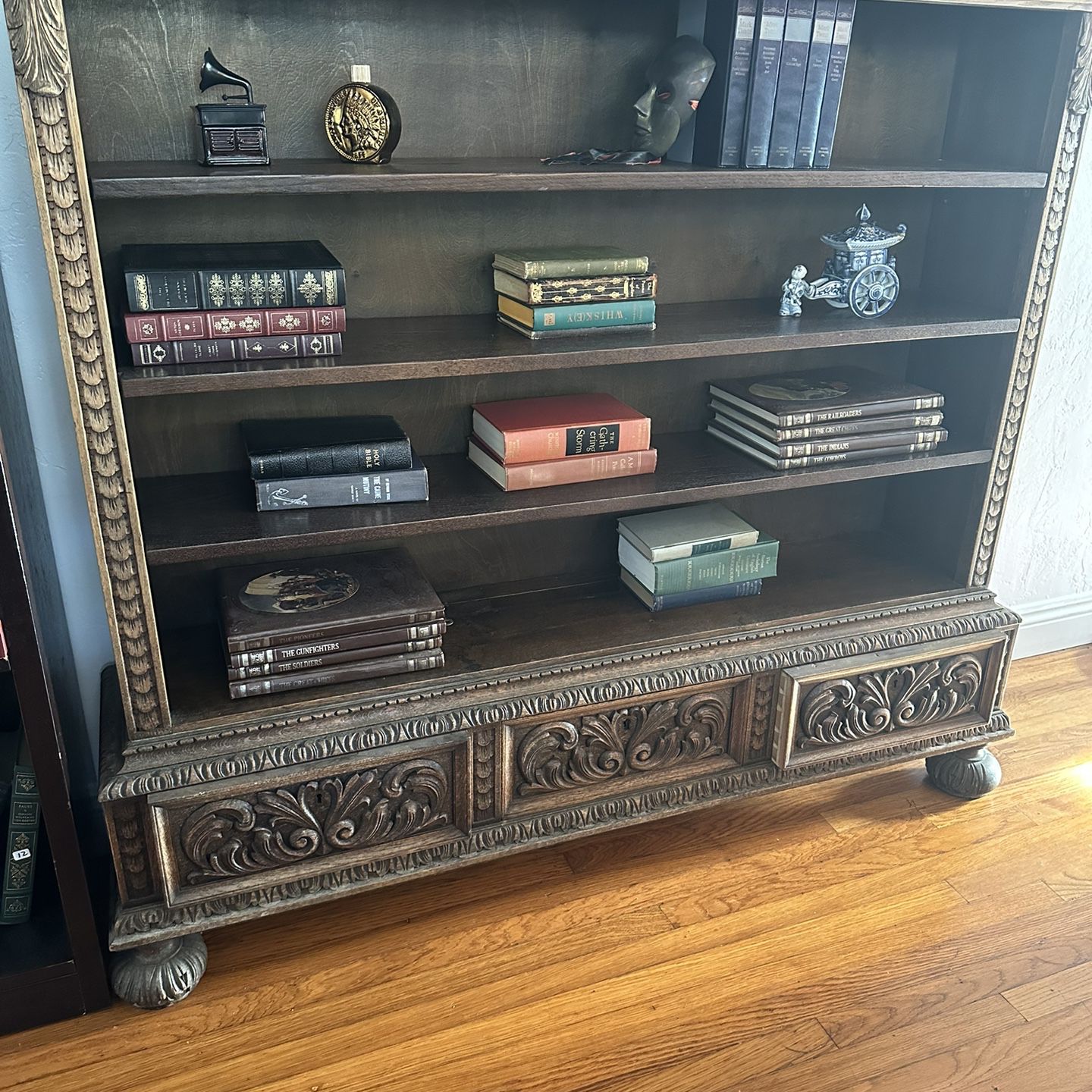 Gorgeous Hand carved Victorian Bookcase 