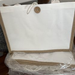 Wedding Guest Shower Bachelorette Tote Bags Jute Canvas NEW  Gift Bag